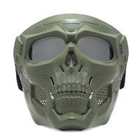 Masque Tactique de Protection Faciale pour Activités de Plein Air CS Airsoft Paintball Cosplay avec Lunettes