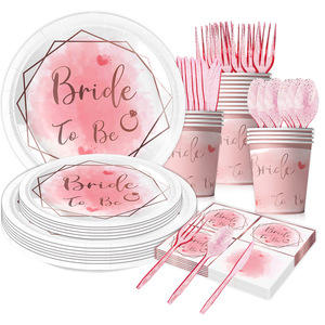 Tasses jetables, assiettes, serviettes, ensemble de vaisselle en papier pour fête, fournitures de fête, thème bronzant personnalisé pour événement d'anniversaire - Product Image 1