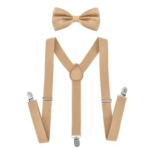 Set Papillon e Bretelle in Poliestere Tinta Unita, Regolabile, Pre-Annodato, per Adulti, Abbigliamento Casual - Product Image 4