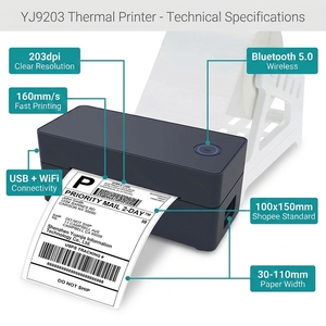 Yuanaidc YJ9203เครื่องพิมพ์ป้ายความร้อน203dpi USB 100X150มม. สำหรับ shopee lazada J & T Van SPX sirim - Product Image 3