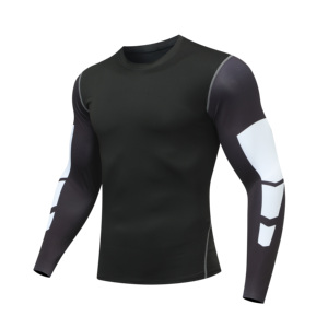 Maglia a Maniche <span class=keywords><strong>Lunghe</strong></span> da Uomo per Basket e Calcio, PRO Fitness, Elastica, Traspirante, ad Asciugatura Rapida, Alta Elasticità, per Sport e Corsa - Product Image 1