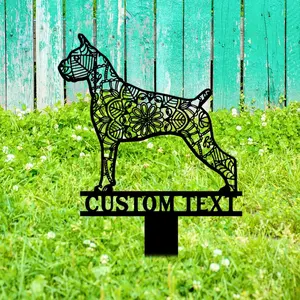 Decoração personalizada para o exterior com logotipo de jardim de cachorros boxer para entusiastas de boxer