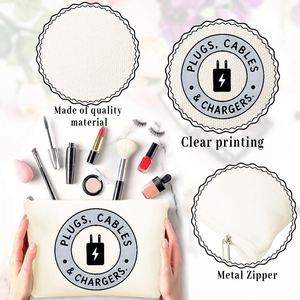 Trousse de maquillage et trousse de toilette imprimées avec motifs de chargeurs, idéales pour maman, filles, amies, cadeaux parfaits pour les voyages et les anniversaires, design plat 2D - Product Image 4