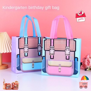 Bolsa de Regalo Pequeña para Cumpleaños de Niños de Jardín de Infancia, Linda Bolsa de Embalaje para Dulces y Bocadillos, Portátil, de Tela No Tejida, 22*22*9 cm, con Asas - Product Image 4