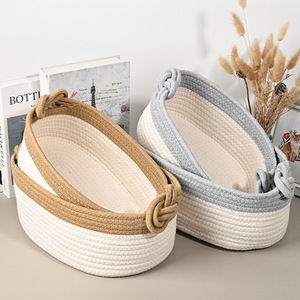 Foldable Cotton Storage <b>Basket</b> 2 Piece Set Rectangle Shape For Cosmetics Snacks Laundry Clothing Organizer - Product Image 1