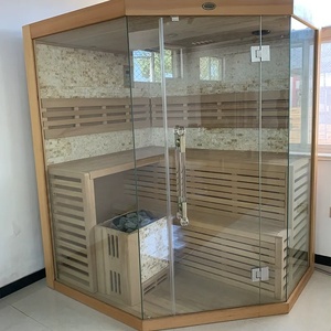 Sauna infrarouge électrique d'intérieur avec structure en bois massif de pruche, design écologique, alimentation <span class=keywords><strong>220V</strong></span> - Product Image 5