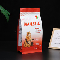 Pochette à fond plat à huit soudures latérales, sac à fermeture éclair imprimé sur mesure pour l'emballage de friandises pour chiens, chats et animaux de compagnie