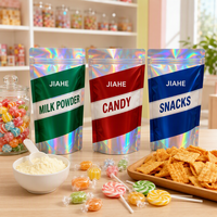Sachet Doypack Holographique Anti-Odeur JIAHE avec Fermeture Éclair, en PET PE 3 Mil, Qualité Alimentaire, pour Lait, Bonbons et Snacks, Vente en Gros