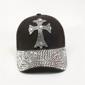 Casquette de baseball ajustable en gros, style mode, avec strass effet diamant et protection solaire, modèle trucker à croix, pour le sport, le denim et le style cowboy - Product Image 4