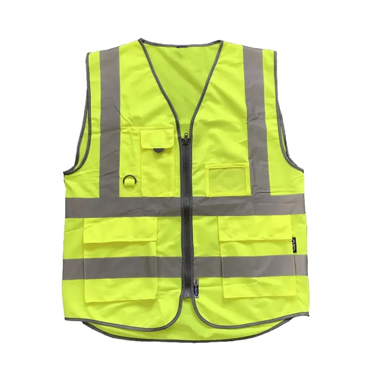 Hi Vis Vest With Pockets Reflector Vest Yellow Pocket Vest Zipper