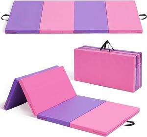 Colchoneta de gimnasia plegable para niños, de 3 pies x 6 pies / 4 pies x 8 pies, de 2 pulgadas de grosor, para ejercicio y juego en el gimnasio del hogar. - Product Image 1