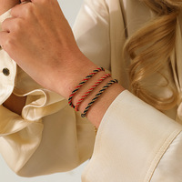 Pulsera Trenzada de Acero Inoxidable Personalizada Multicolor de Lujo Estilo Europeo Americano para Parejas Unisex