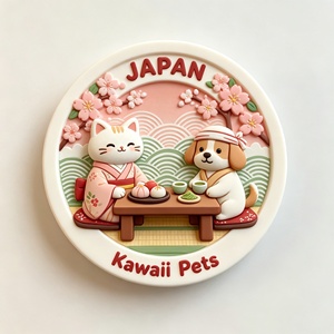 Autocollant de réfrigérateur en résine style billet de <span class=keywords><strong>train</strong></span> de <span class=keywords><strong>Tokyo</strong></span> avec motif chiot et accent Sakura japonais, souvenir de voyage, décoration d'intérieur, cadeau - Product Image 6