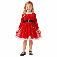 Robes décontractées d'hiver pour filles, en tulle et velours respirant, avec nœuds en dentelle, longueur genou