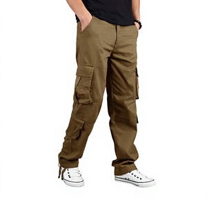 Pantalon cargo décontracté pour homme, taille haute, en toile épaisse, infroissable, respirant, avec poches en élasthanne/coton et braguette zippée - Product Image 5