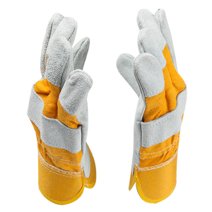 CE EN388 Aprobado Guantes de trabajo de cuero, Protección laboral Guantes de seguridad para las manos para trabajos industriales, jardín, construcción, mecánica - Product Image 4