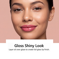 Gloss à lèvres brillant longue tenue 2-en-1 AMZ (rose foncé) – Couleur intense, lisse, hydratante, éclatante, polyvalente pour un usage quotidien