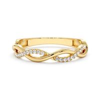Bague d'éternité torsadée en argent sterling 925 plaqué or avec diamants, accessoire de mode personnalisé Maimang pour femmes