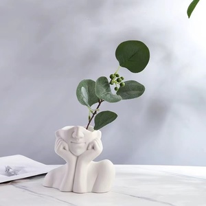 <span class=keywords><strong>Vaso</strong></span> in ceramica Nodic Creative Bisque <span class=keywords><strong>con</strong></span> volto umano scultura moderna decorazione domestica e matrimonio/regalo per san valentino - Product Image 2
