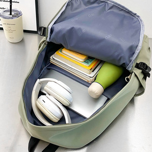 New Minimalist Student <b>Backpack</b> Outdoor Commuting Workwear Casual <b>Canvas</b> Leather Universal Simple Large Capacity Travel Double - Product Image 4