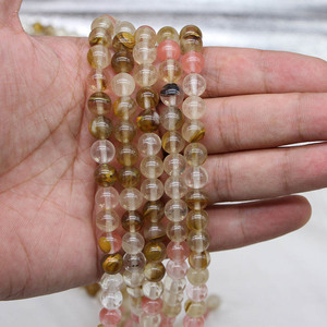 Natural Stone Watermelon Rind Round <b>Loose</b> <b>Beads</b> For Bracelet Making 6mm Wholesale DIY Accessories - Product Image 4