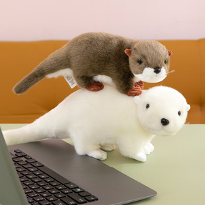 Jouets en peluche super doux Otter en gros, trois tailles, blanc et marron, cadeaux et jouets anti-ennui - Product Image 5