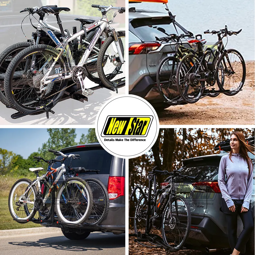 outdoor travel 2" hitch receiver 2 fat tire ebike electric bicycle suvcar rear mounted bike cargo carrier rack