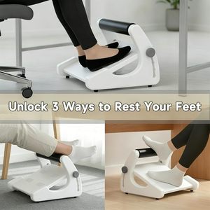Ergonomic Adjustable Foot Rest <b>Stool</b> With Massage Surface 6-Level Height Adjustment ABS for <b>Office</b> Home and Workspace Use - Product Image 2
