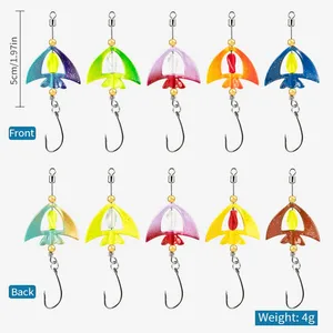 Lushawer 5 cái 10 cái mồi câu cá bằng kim loại mồi câu cá mồi xoay tròn phát sáng tia UV 50mm 4g Mồi câu cá cho cá vược - Product Image 4
