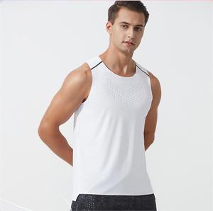 Chaleco Deportivo de Verano sin Mangas para Hombre, Tejido Vintage de Alta Calidad, 100% Poliéster, Cuello Redondo, Secado Rápido, Venta al Por Mayor - Product Image 1