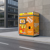 Máquina Expendedora de Papas Fritas y Crispy Totalmente Automática con Pantalla Táctil para Monedas y Tarjetas de Crédito (35 Se) y Gestión Basada en la Nube