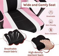 Chaise de jeu ergonomique France Mesh Fabric Surface Unicorn Chise pour enfants, avec dossier et accoudoirs, pour chambre d'enfant