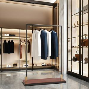 Cao cấp vàng quần áo cửa hàng thiết kế nội thất cửa hàng bán lẻ kim loại kệ trưng bày Kệ quần áo hiển thị giá tủ rack cho cửa hàng - Product Image 5