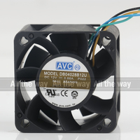 Ventilateur de refroidissement AVC 5V 24V 48V DC 12V 0.66A AC EC 4028 40X40X28MM 4CM pour serveur, alimentation à billes, châssis violent à quatre fils DB04028B12U