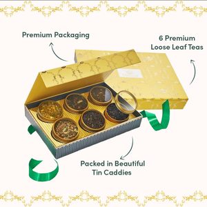 Luxury Christmas <strong>Tea</strong> Gift <strong>Set</strong> | 6 Unique Loose Leaf <strong>Teas</strong> in Tin <strong>Caddies</strong> - Premium Gift Box for Women, Men &amp; Adults - Product Image 4
