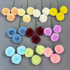 Fleur artificielle de pivoine sans feuilles à trois têtes en plastique et tissu pour mariage et décoration intérieure, bouquet - Product Image 2