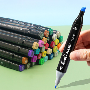 Marcadores de arte Touch Mark Twin a base de aceite, de doble punta, fina y ancha, para dibujar, colorear, para estudiantes - Product Image 1