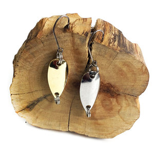 Señuelo de pesca tipo cuchara metálica con punta de barra blanca, con purpurina, diseño de boca de caballo, anzuelo simple, 9*18/10*23mm, venta al por mayor - Product Image 3