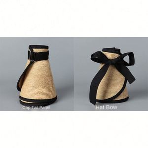 2025 Women New Raffia Straw Wide Brim Sun Hat Breathable <b>Sunscreen</b> Sunshade Empty Top Hat Fashion Lady Foldable Visor Hat - Product Image 3