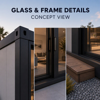 Bâtiment résidentiel modulaire préfabriqué en structure acier avec porte vitrée moderne, conception de cadre personnalisée pour projet de construction