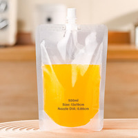 Recharge d'emballage de liquide en plastique à impression personnalisée, sac de poche à bec verseur pour jus d'aliment pour bébé, pochette de boisson debout avec bec verseur