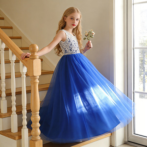 Robe de princesse en maille de style coréen, sans manches, en dentelle, longue, respirante, pour filles - Product Image 2