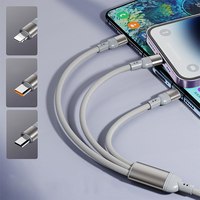 Cable USB-C 3 en 1 de Carga Rápida PD de 100W (Paquete de 2) con Transferencia de Datos para Teléfono, Tableta y iPhone