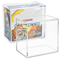 Boîte de rangement acrylique pour boosters Pokémon, étui acrylique pour boosters, étui acrylique ETB, boîte de rangement Pokémon avec couvercle coulissant magnétique