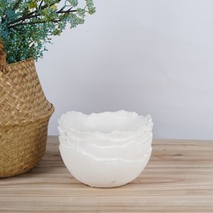 Vaso in <span class=keywords><strong>Cemento</strong></span> Bianco Fatto a Mano con Design a Linee Ondulate, Nuova Decorazione Creativa da Tavolo per Casa e Giardino, Confezionato in Cartone - Product Image 4