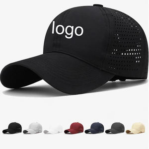 Diseñador personalizado de los hombres de 6 paneles de corte láser agujero perforado gorra de poliéster deporte gorra de béisbol - Product Image 1