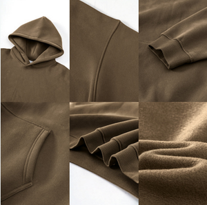 Ensemble de survêtement décontracté pour <span class=keywords><strong>homme</strong></span> en molleton tricoté 345g, coupe ample, trois pièces, respirant, style streetwear, avec logo frontal - Product Image 4