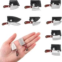 Ensemble de couteaux de poche Damas, couteau EDC avec étui, mini couteau de chef porte-clés, petites choses pour ouvrir les colis et les lettres