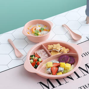 Nouvelle conception Ensemble de <span class=keywords><strong>vaisselle</strong></span> en <span class=keywords><strong>plastique</strong></span> de paille de blé <span class=keywords><strong>réutilisable</strong></span> <span class=keywords><strong>Vaisselle</strong></span> écologique Assiette en <span class=keywords><strong>plastique</strong></span> divisée pour dessert - Product Image 5