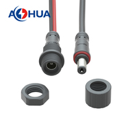 AOHUA Usine Personnalisée 5A DC Connecteur de Panneau M12 Étanche IP65 Led Fil 18AWG Câble UL pour Bande Lumineuse LED